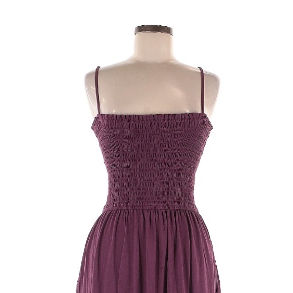 PACT Organic Cotton Stretch Soirée Smocked Top Burgundy Lux Jersey Maxi Dress - Picture 7 of 9